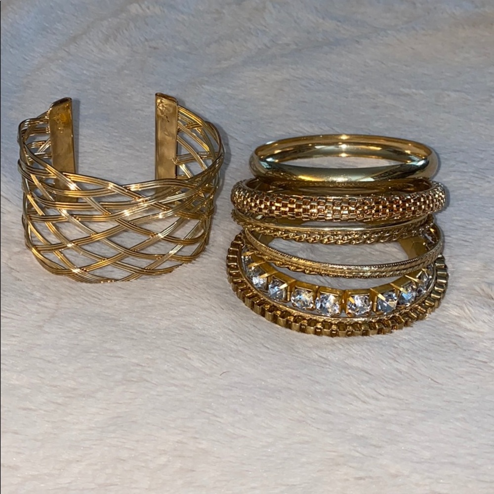 Gold Bangle Set - Picture 1 of 3